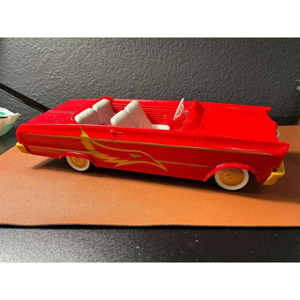 WWE Wrestling Action Figure Car Red Gold Flame Convertible Low Rider Toy